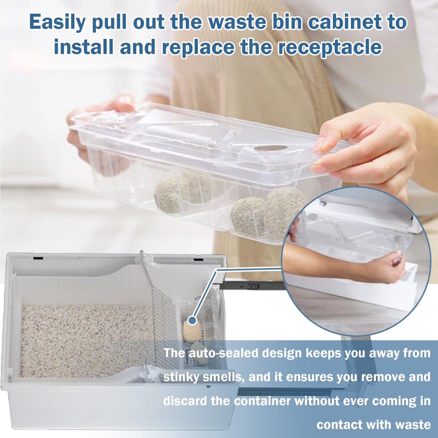 Semi-automatic Cat Litter Box Pull and Slide rake for Waste Cleaning best design