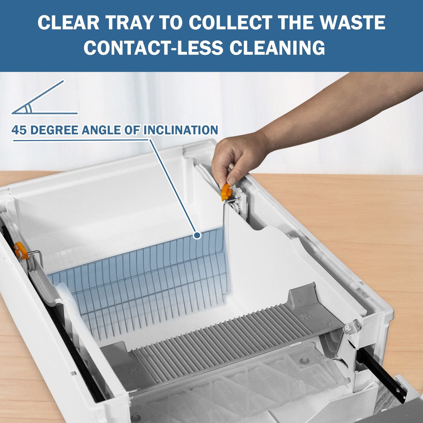 Semi-automatic Cat Litter Box Pull and Slide rake for Waste Cleaning best design