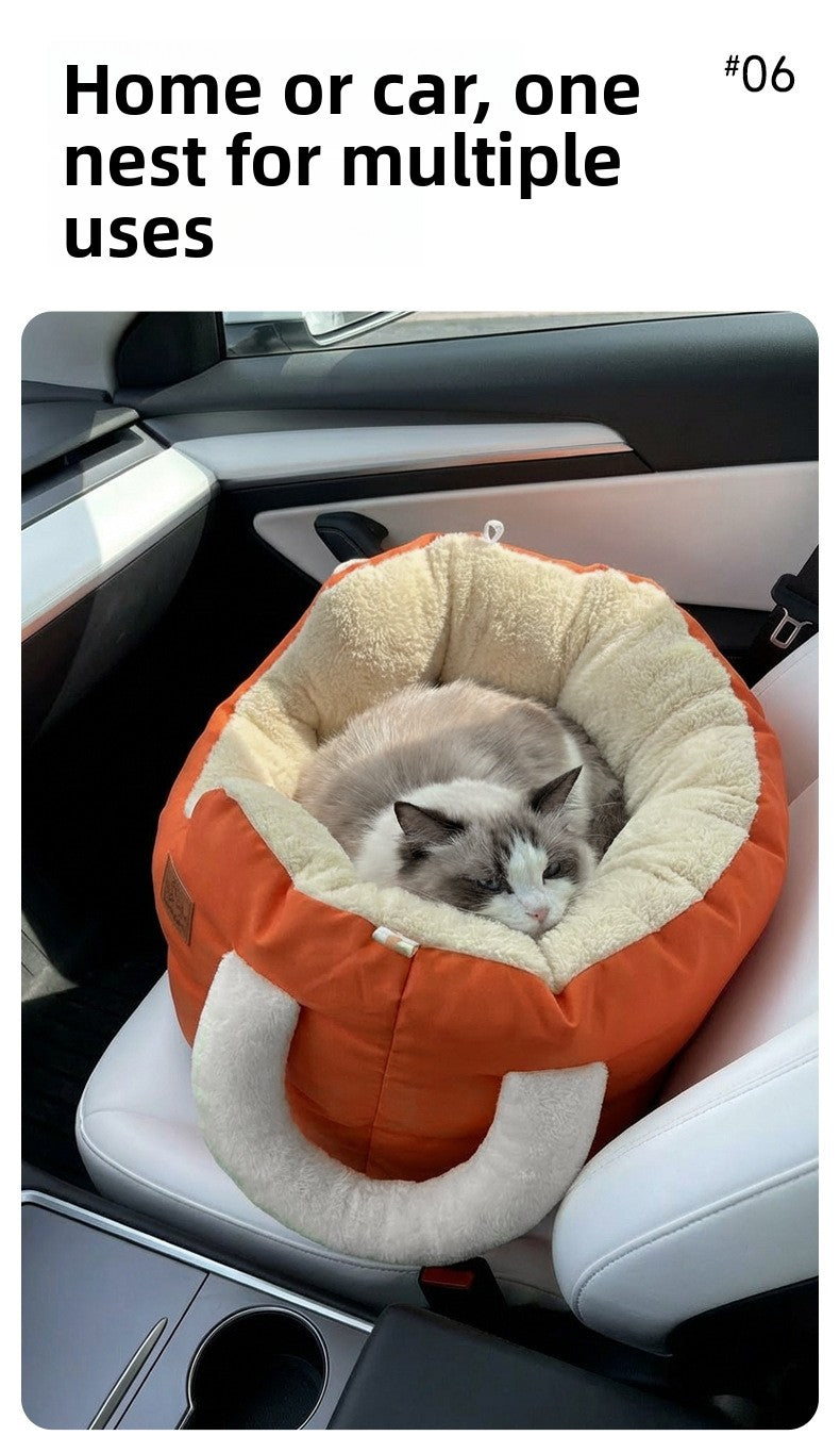 Car pet bed, Portable Warm Pet Handbag Deep Sleep Pet Nest