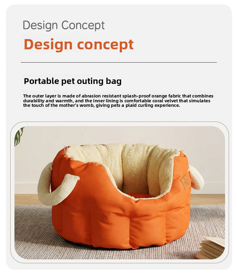 Car pet bed, Portable Warm Pet Handbag Deep Sleep Pet Nest