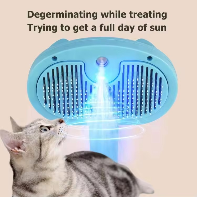 Pet Hair removal Brush Pet Spray Massage Comb sterilization self-cleaning comb With handle Cat Steam Brush